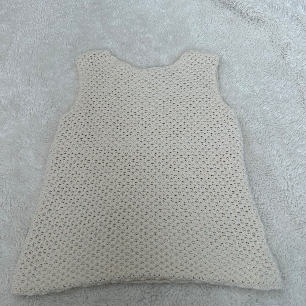 Liz Claiborne Womens White Crochet Cottage Core Cotton Knit M Soft Clean Resort